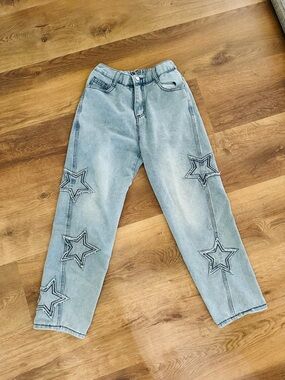 Women’s Light Wash Star Patchwork Festival Jeans